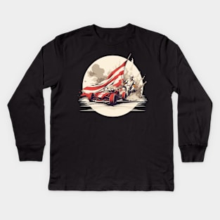 RETRO RACE CAR Kids Long Sleeve T-Shirt